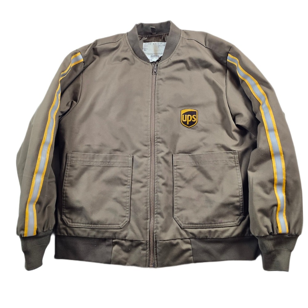 Twin Hill UPS Insulated Bomber Jacket Mens Medium Brown 3M Thinsulate Winter